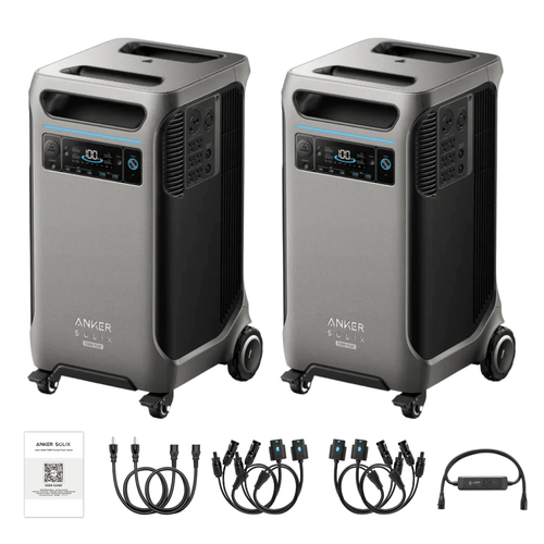 Anker SOLIX 2 x F3800 Plus Portable Power Station + Double Power Hub