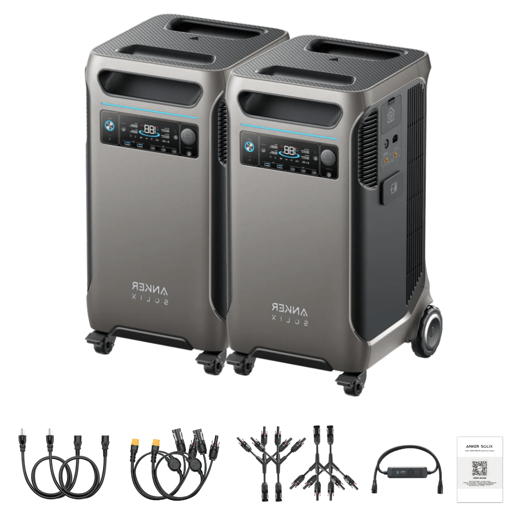 Anker SOLIX F3800 3840Wh Portable Power Station x 2 + Double Power Hub